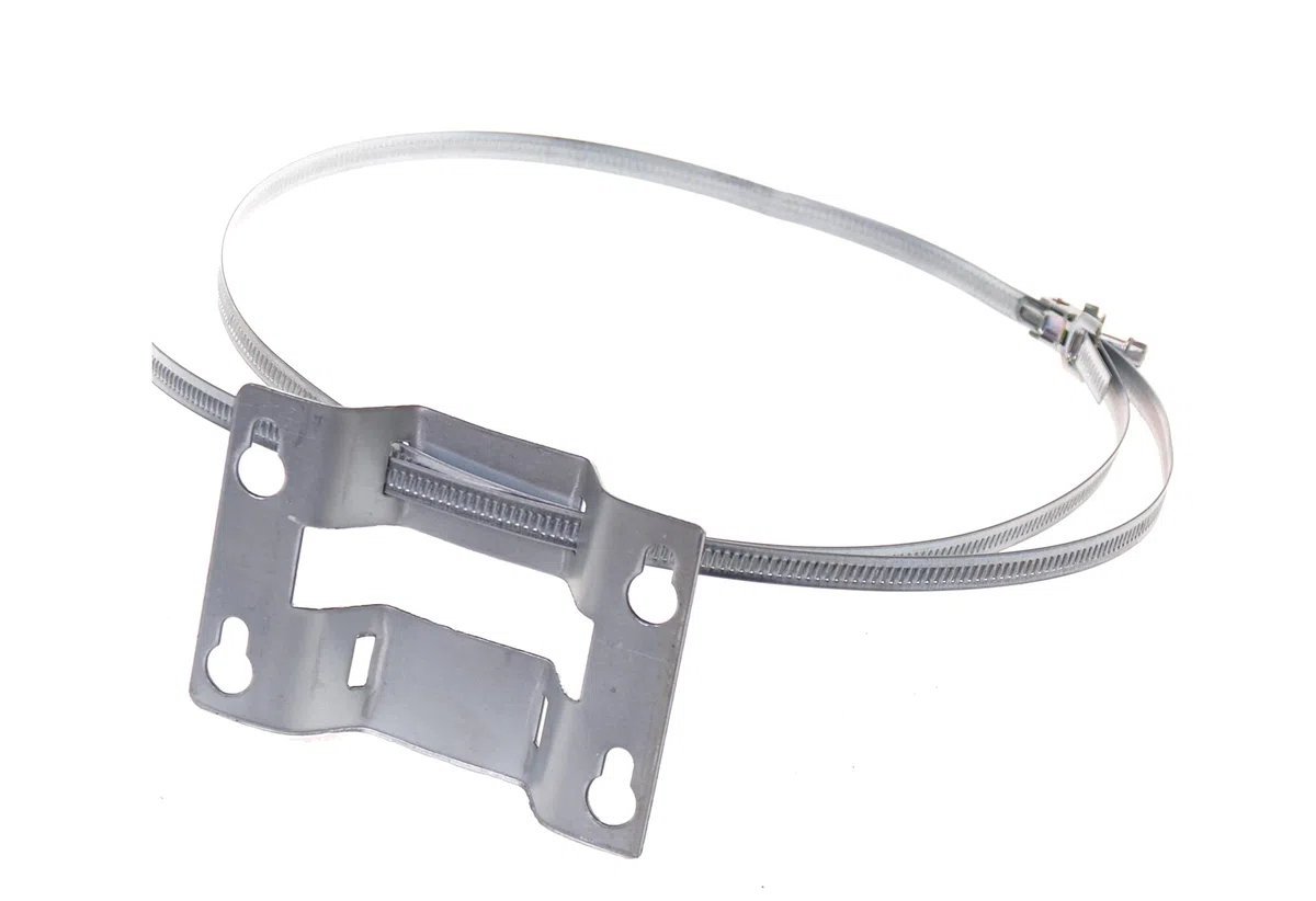 Soporte de pared ajustable para depósito de expansión con banda de sujeción de 380 mm de diámetro, soporte de pared de metal galvanizado de 5 a 25 litros