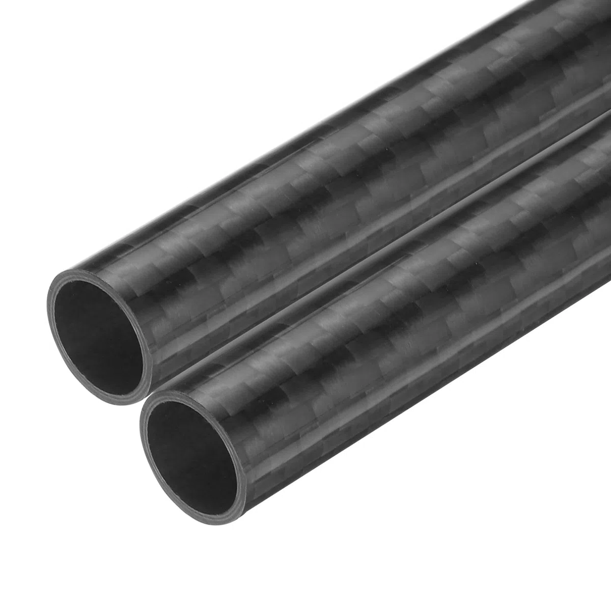 QUARKZMAN 2 Piezas Tubo de Fibra de Carbono 10 x 12 x 330mm Superficie Brillante Varilla 3K Envuelta en Rollo de Carbono Puro Tubo Redondo para Avión RC Multicóptero