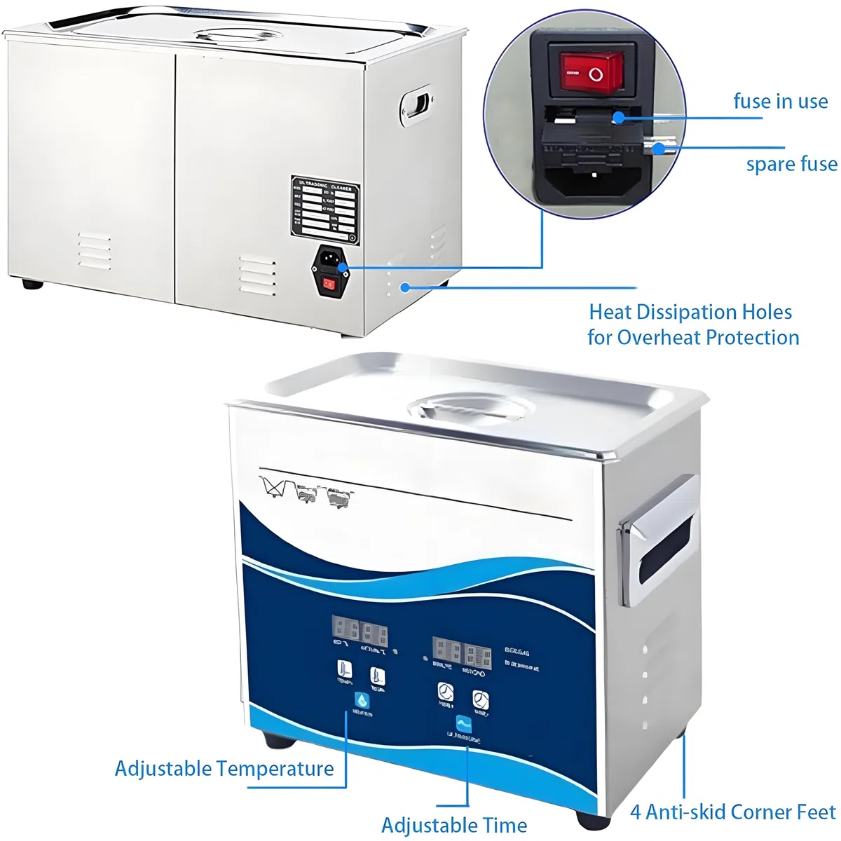 Máquina de limpieza ultrasónica, limpiador de discos ultrasónico con temperatura ajustable y rotación automática para el cuidado profesional del vinilo.