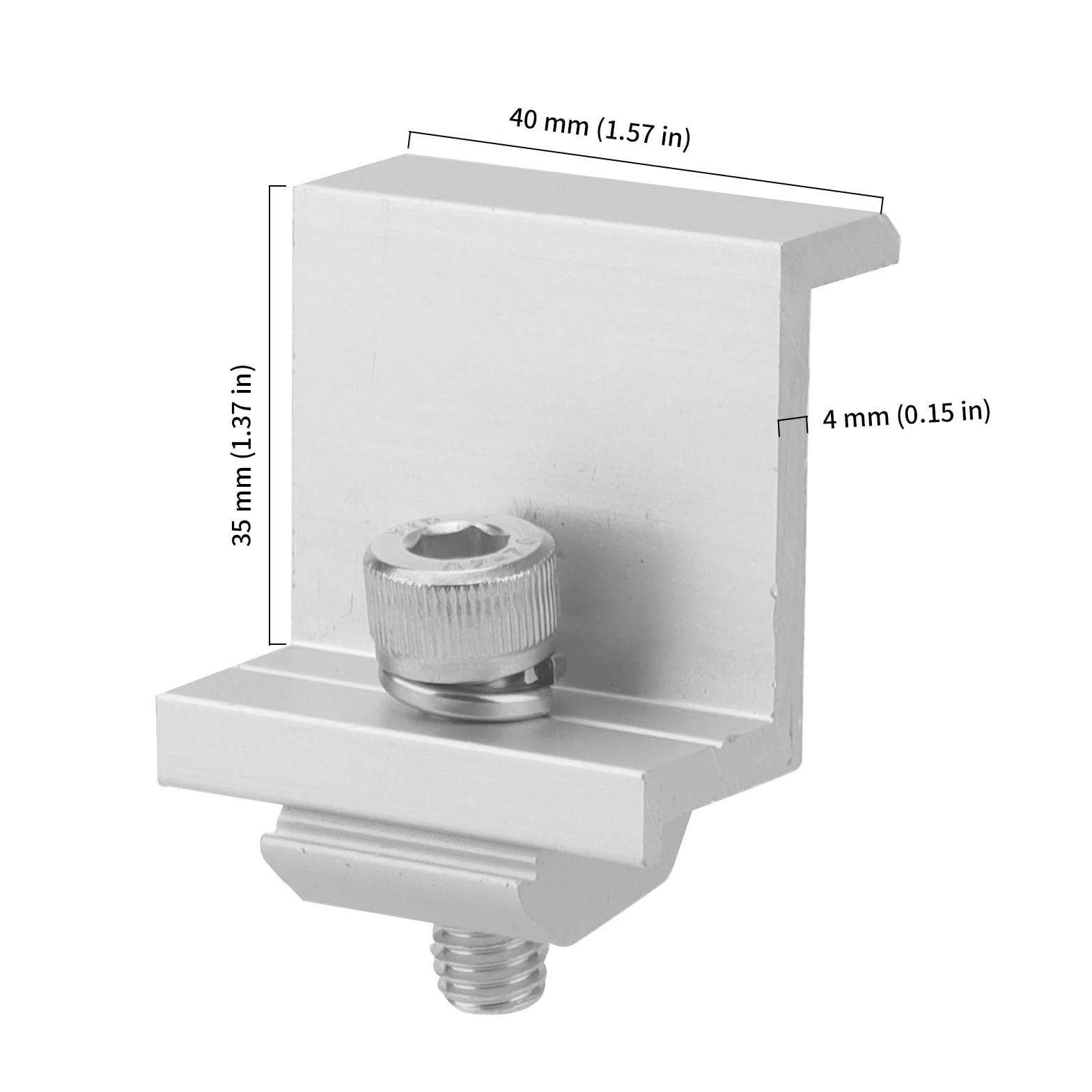 14 unidades de soporte para módulo solar, abrazadera de extremo solar, 35 mm, ajustable, panel solar, con tuercas y tornillos para caravanas, barcos, techos, paredes