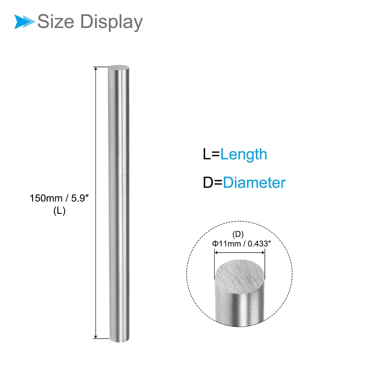 Varilla Redonda Acero 11 mm Diámetro Y 150 mm Longitud Barra Acero Rápido en Stock para Herramientas Bricolaje Y Artesanía para Taladros Tornos Y Máquinas Escariar 2 Uds