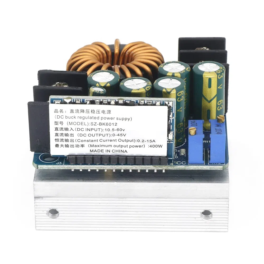 DC-DC 400W de alta potencia Step Down Buck Convertidor DC 10V-60V Voltaje constante Corriente constante Módulo de fuente de alimentación ajustable