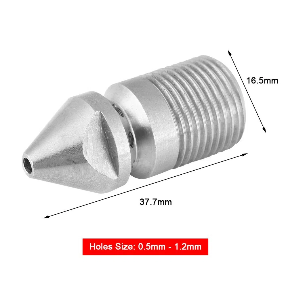 Estink Boquilla de Chorro para Limpieza de Alcantarilla, 3/8 BSP, Acero Inoxidable 304, Alta Presión