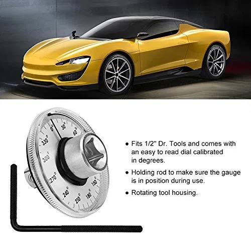 Medidor De Ángulo De Torsión Ajustable /2'' DR Para Herramientas Automotrices Llave De Precisión Con Dial Legible Ideal Para Talleres Y Garajes