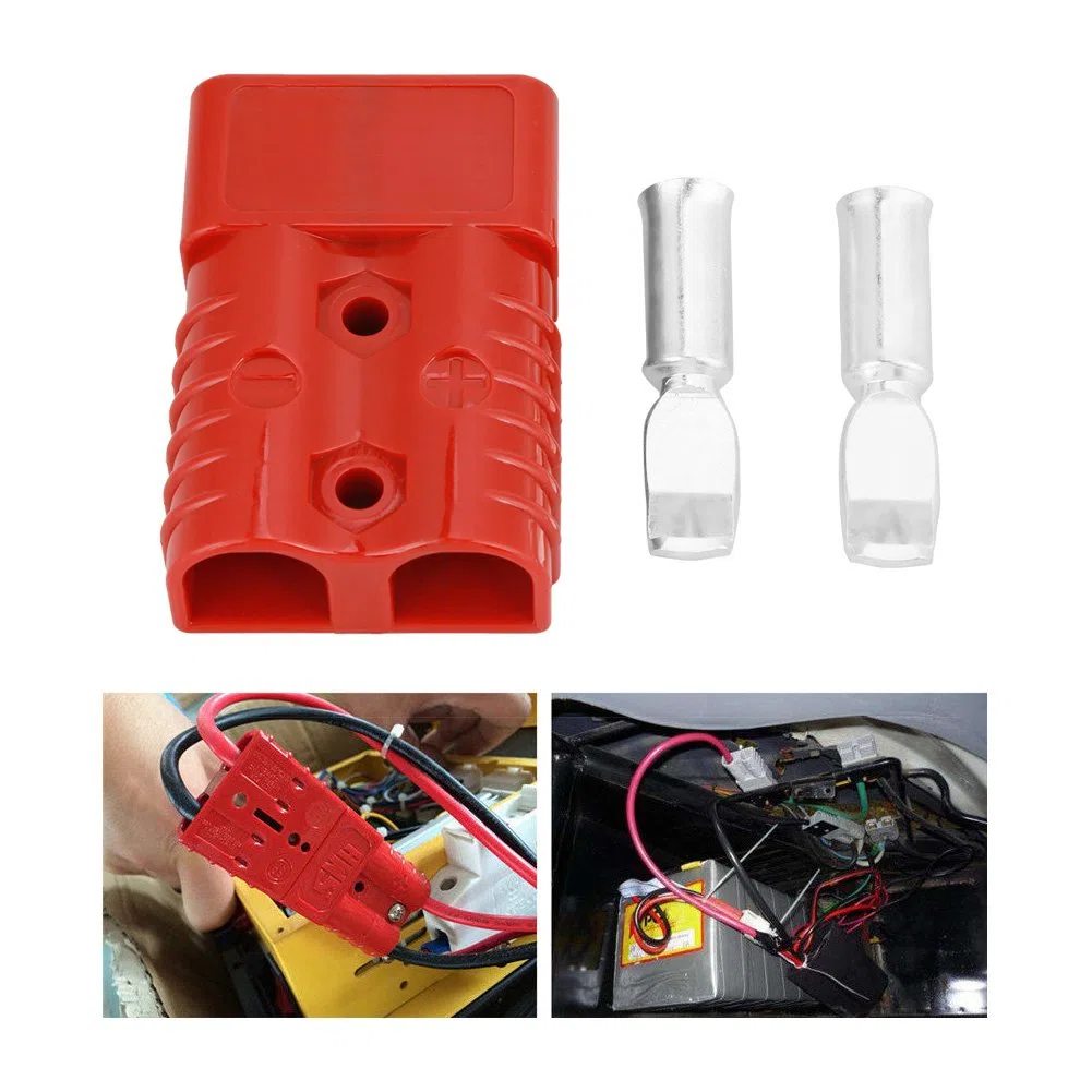 2 conectores de conexión rápida para batería de cabrestante de 12 x 9 x 3, 175 A, 600 V, color rojo, conector de conexión rápida con 4 accesorios