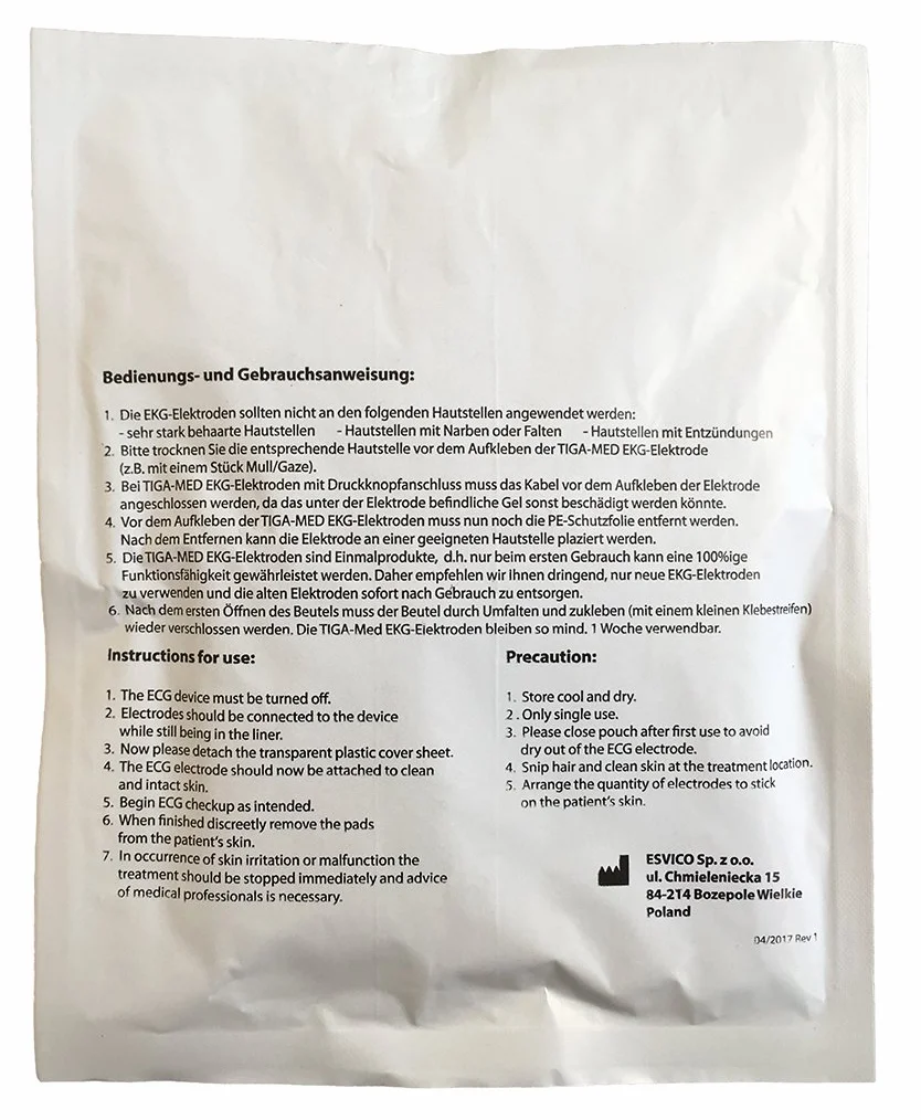 Tiga-Med ECG - Electrodos (100 unidades, 45 mm, gel sólido)