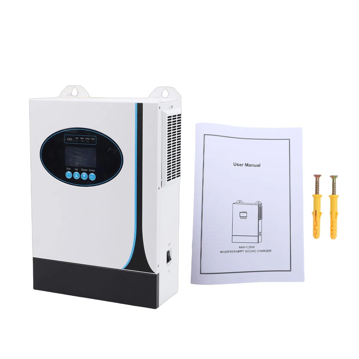 Inversor Solar Híbrido, Inversor de Onda Sinusoidal Pura Fuera de la Red de 1,2 KW MPPT Incorporado con Funcionamiento sin Batería para áreas Pastorales de Islas Escolares en el Hogar