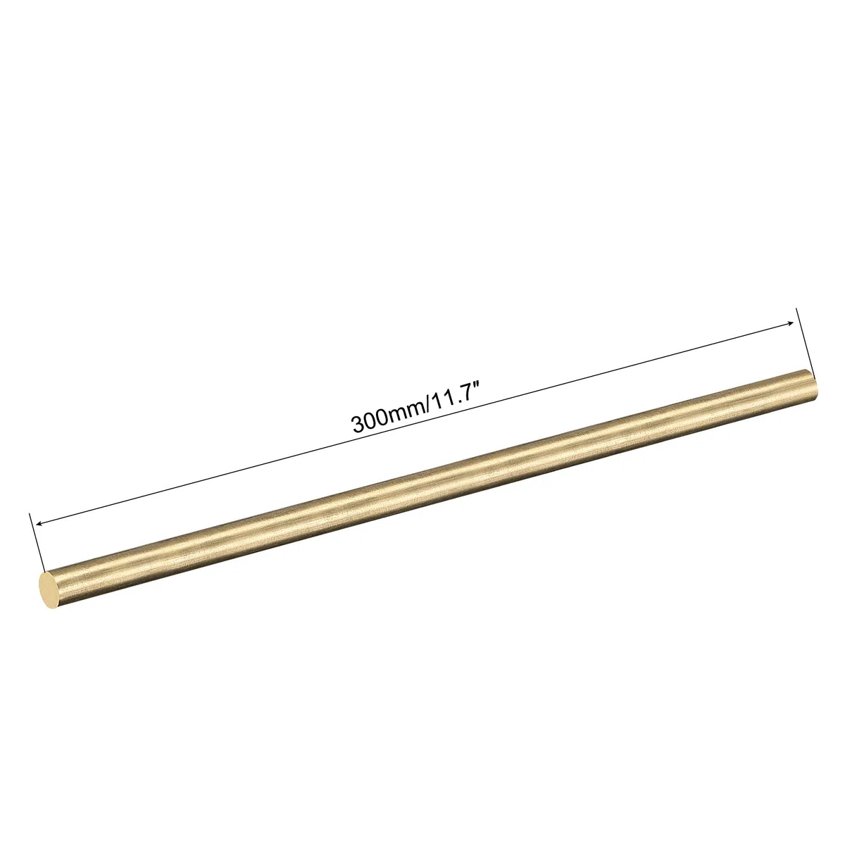 sourcing map 8mm Diámetro 300mm Longitud Latón Sólido Redondo Varilla Torno Barra Material para Bricolaje Artesanía 1uds
