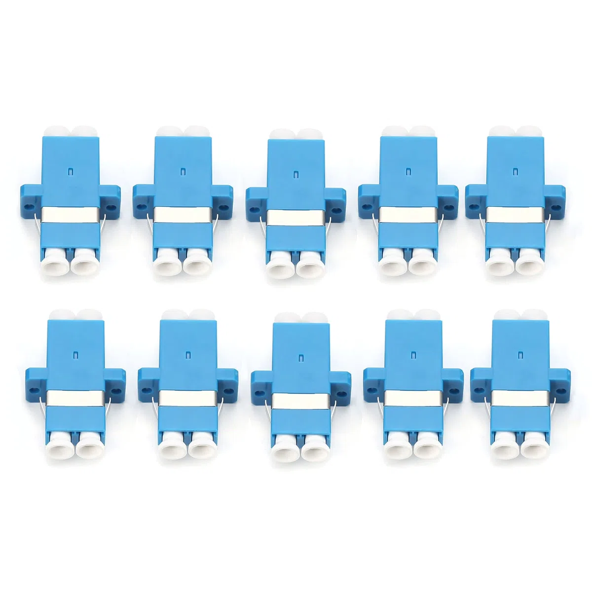 YWBL-WH Adaptador de Fibra Óptica LC-LC UPC 50 Unidades, Acoplador Dúplex para Redes de Alta Velocidad y Conexión Industrial Fibra Óptica Conector Adaptador
