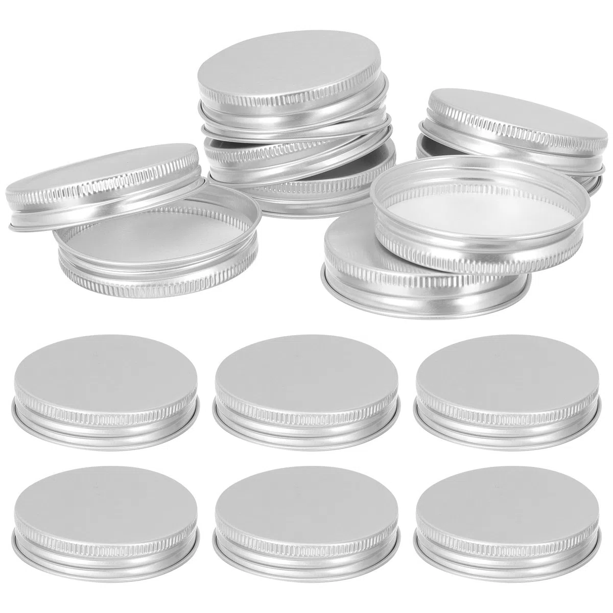 Tapas de Botellas de Aluminio Rosca, Resistentes Deformación 50 Color Plata, Pack de 50 Unidades Prácticas para Frascos de 53Mm para Uso en Cocina