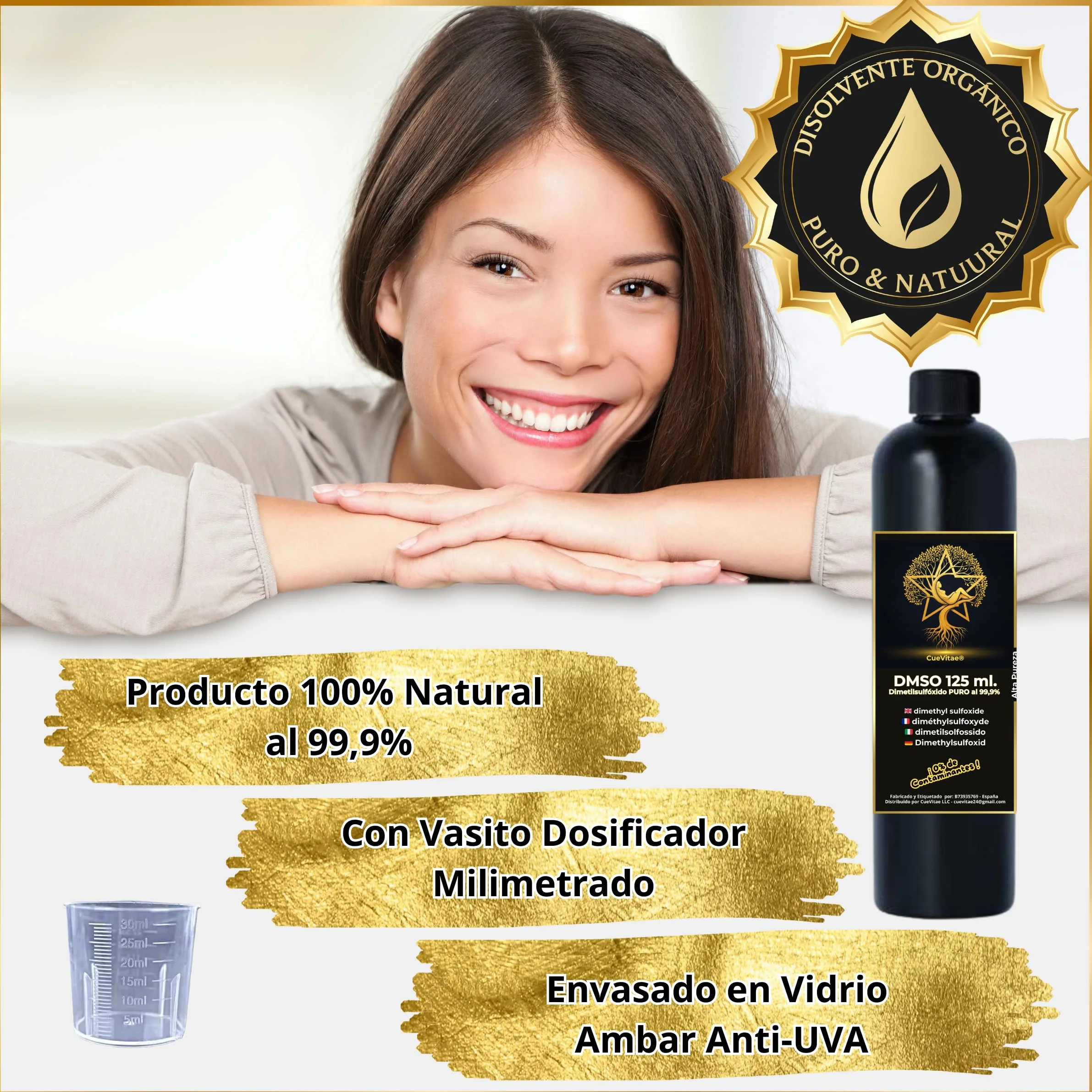 DMSO 99,9% | Dimetilsulfóxido | Envase técnico de precisión HDPE
