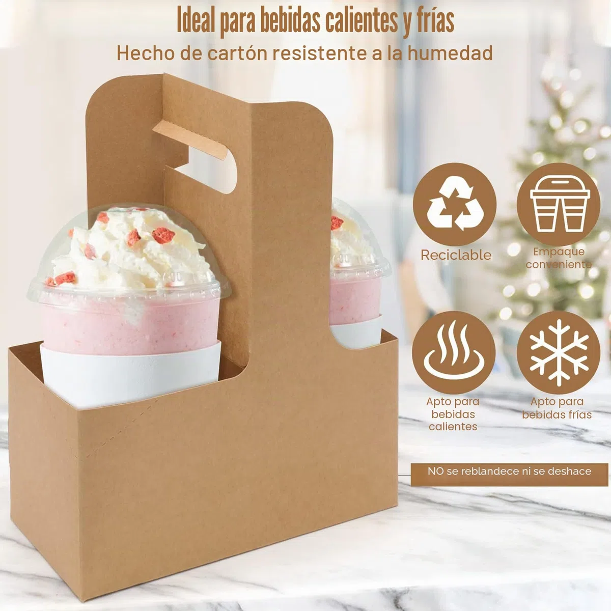25 Paquetes Portavasos de Carton para Transportar Bebidas, Soportes de Tazas de Café Listos para Usar para Portadores de Frías y Calientes, Ideal para Llevar Vasos de Cafe y Te