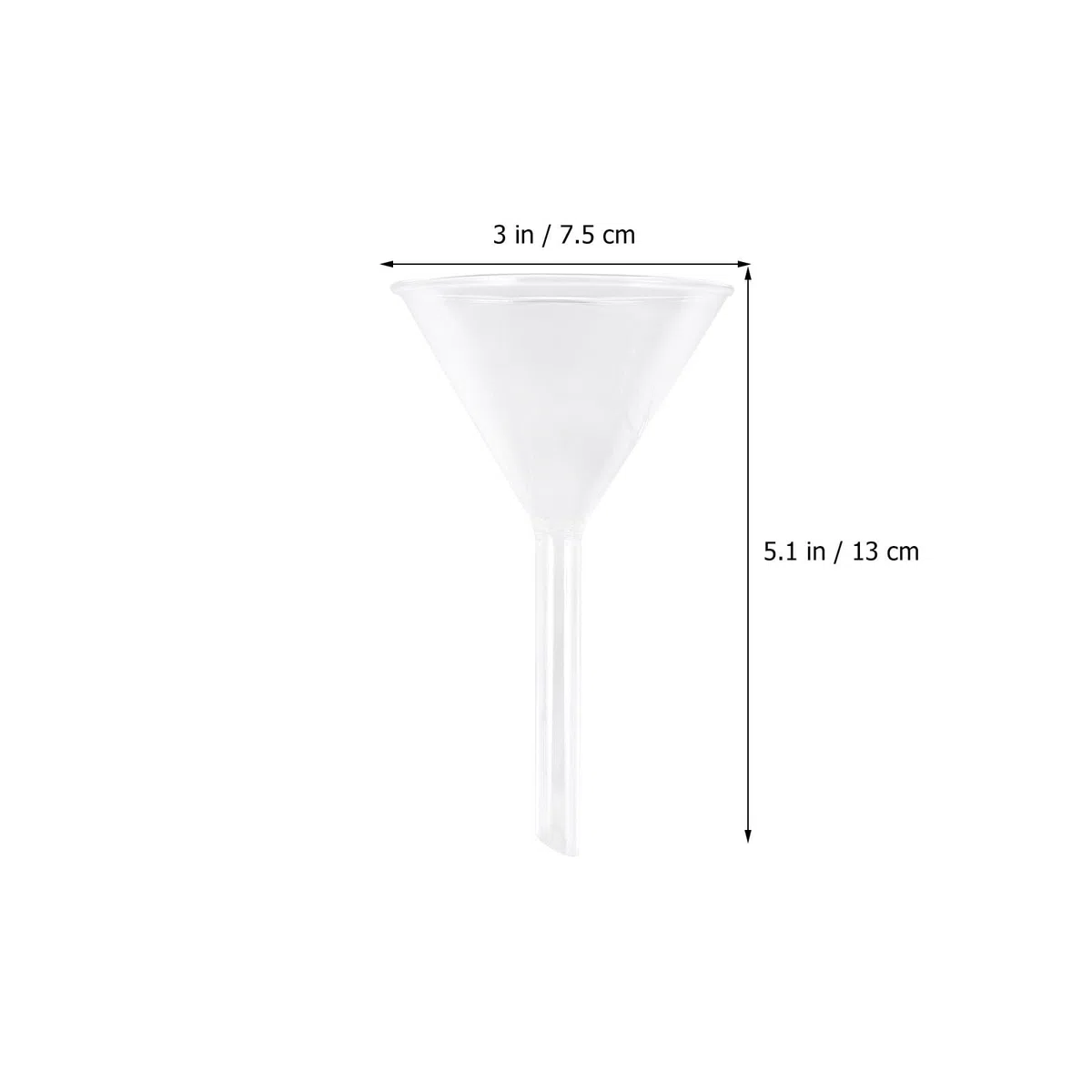 Juego De 5 Embudos De Cristal Para Laboratorio De 30 a 75 Mm Resistencia Química Y Térmica Conos De Llenado Preciso Para Transferencia De Líquidos En Análisis Científico