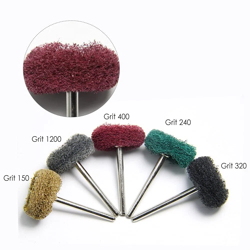 20 unids Mini Taladro abrasivo Cepillo de Nylon Pulido de Ruedas Pulido 3.2mm Shank Metal Polish for Dremel Set de Accesorios de Herramientas rotativas (Color : 20pcs Grit 400)