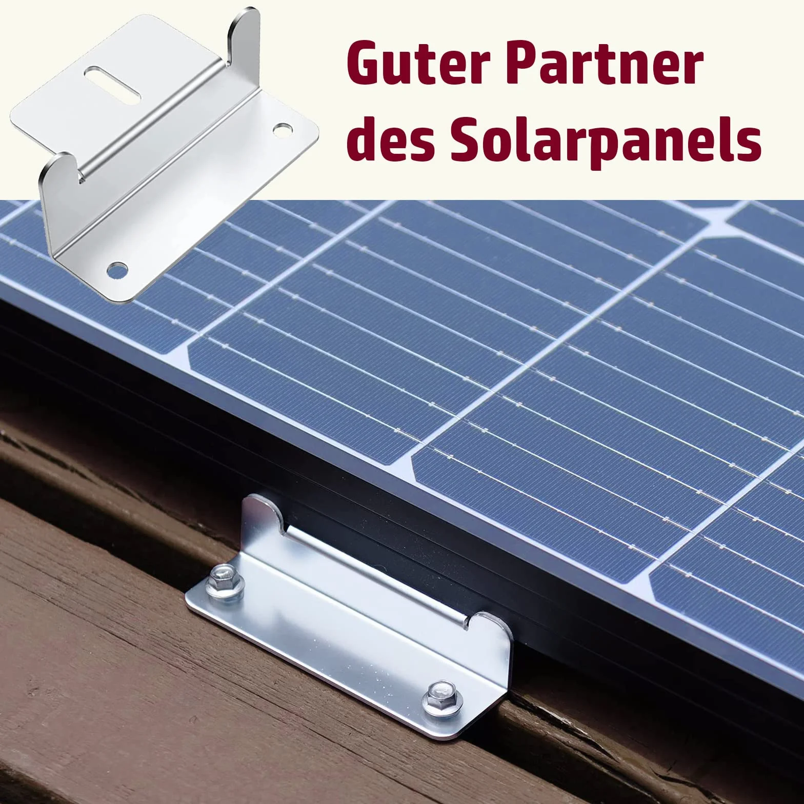 Juego de 8 soportes de panel solar de ángulo Z - Soporte de panel solar con tuercas y tornillos - Montaje en techo - para caravanas, paredes, barcos, techos