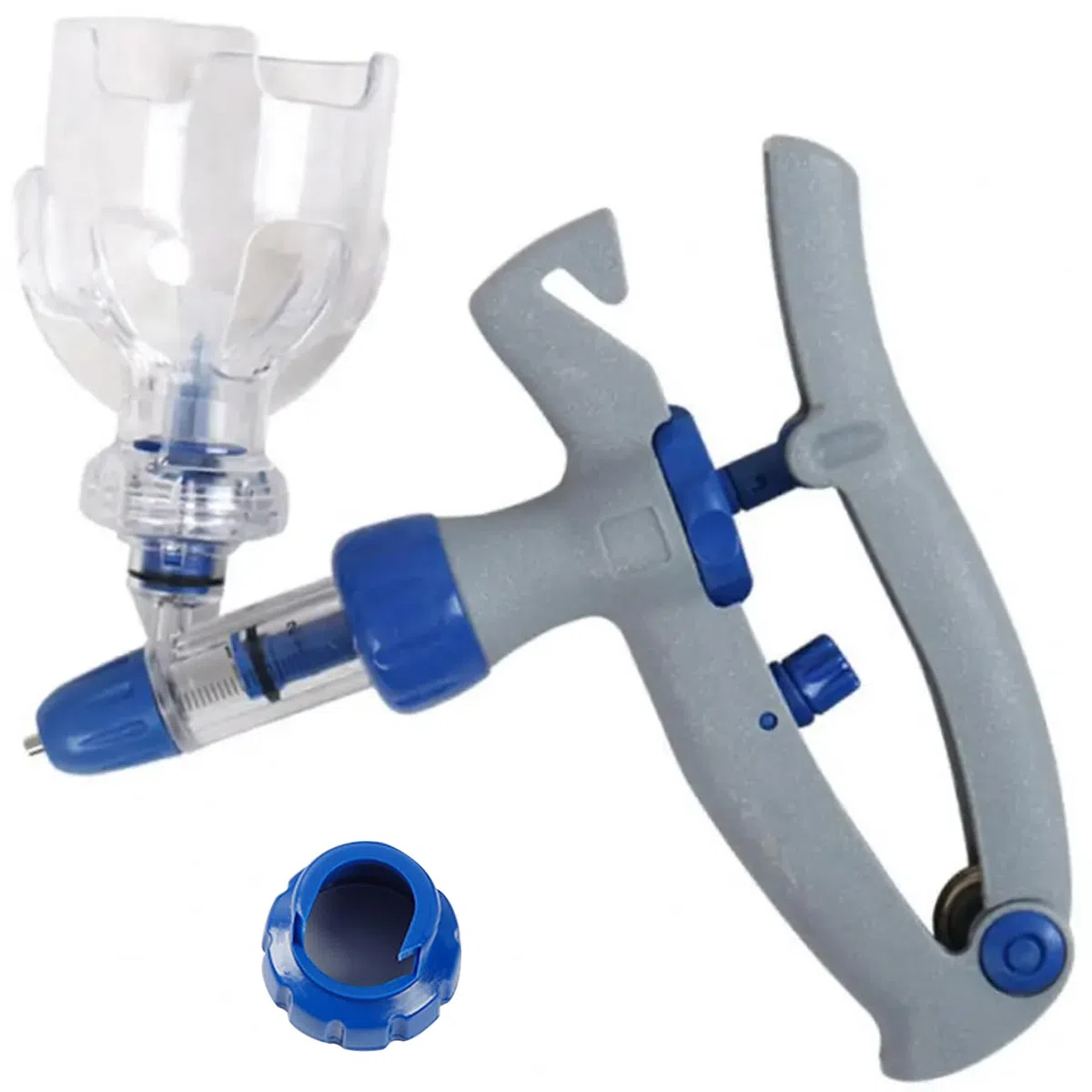 Pistola de jeringa automática de 5 ml, jeringa de Ganado Ajustable Continuo con inserción de Botellas, Dispositivo de inyección preciso para Cabras, Cerdos, Ganado y Granja