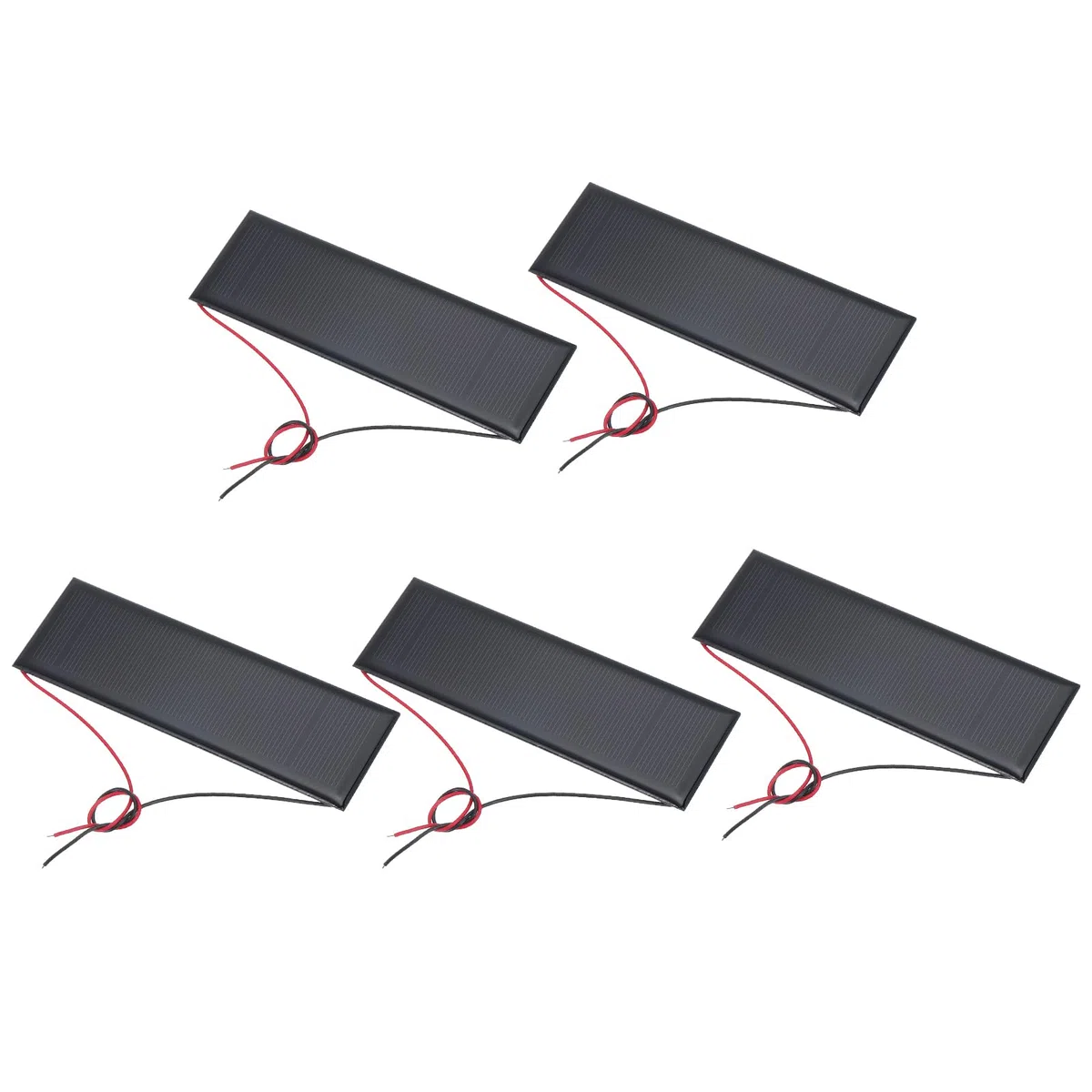 QUARKZMAN 5 Piezas Paneles Solares Mini 6V 0.6W 100mA Pequeños Paneles Solares Policristalinos Con 2 Cables Para Cargadores Kits De Materiales De Juguetes Eléctricos DIY 120mm X 38mm