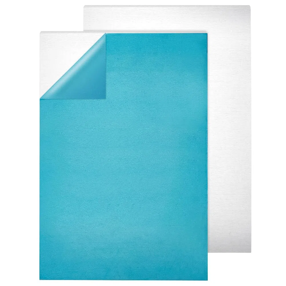 BENECREAT 2 Placa de Panel de Aluminio de 30x20cm con Película Protectora, Hojas de Práctica de Aluminio Plateado de 2mm para la Fabricación de Joyas, Estampado A Mano Y Repujado.