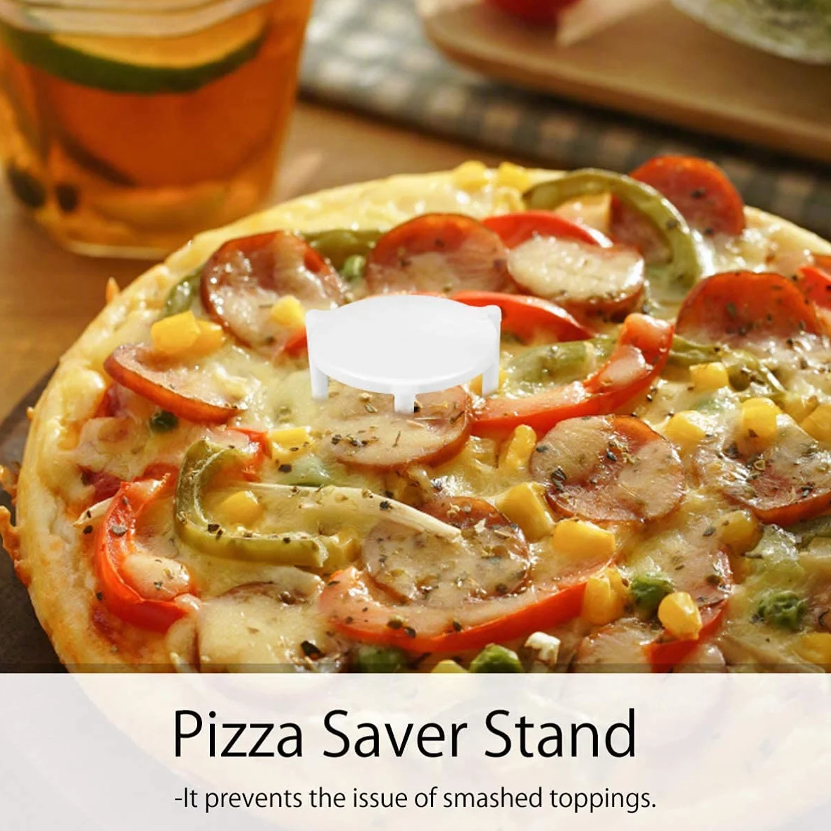 LATRAT 100 piezas espaciadores para tazas de pizza de plástico, soporte para pizza, tapa de soporte, soporte de plástico para pizza, soporte para restaurantes, cajas de catering