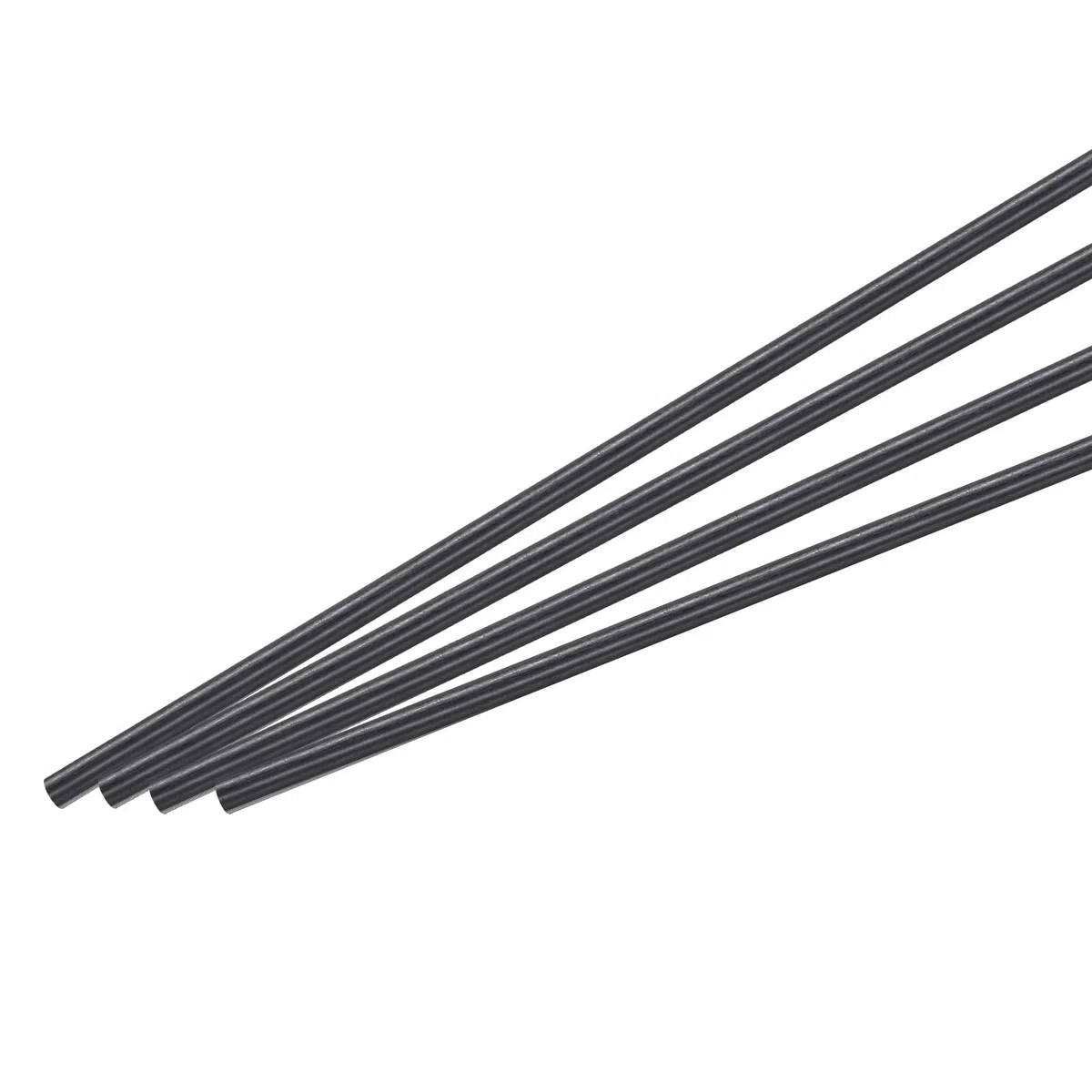 QUARKZMAN Varilla de Fibra de Carbono, Barra de Carbono de 6 mm x 400 mm para Aviones RC, Manualidades, Cometa, Tubo de Ala de Quadcopter, Reparación de Brazos, Paquete de 4