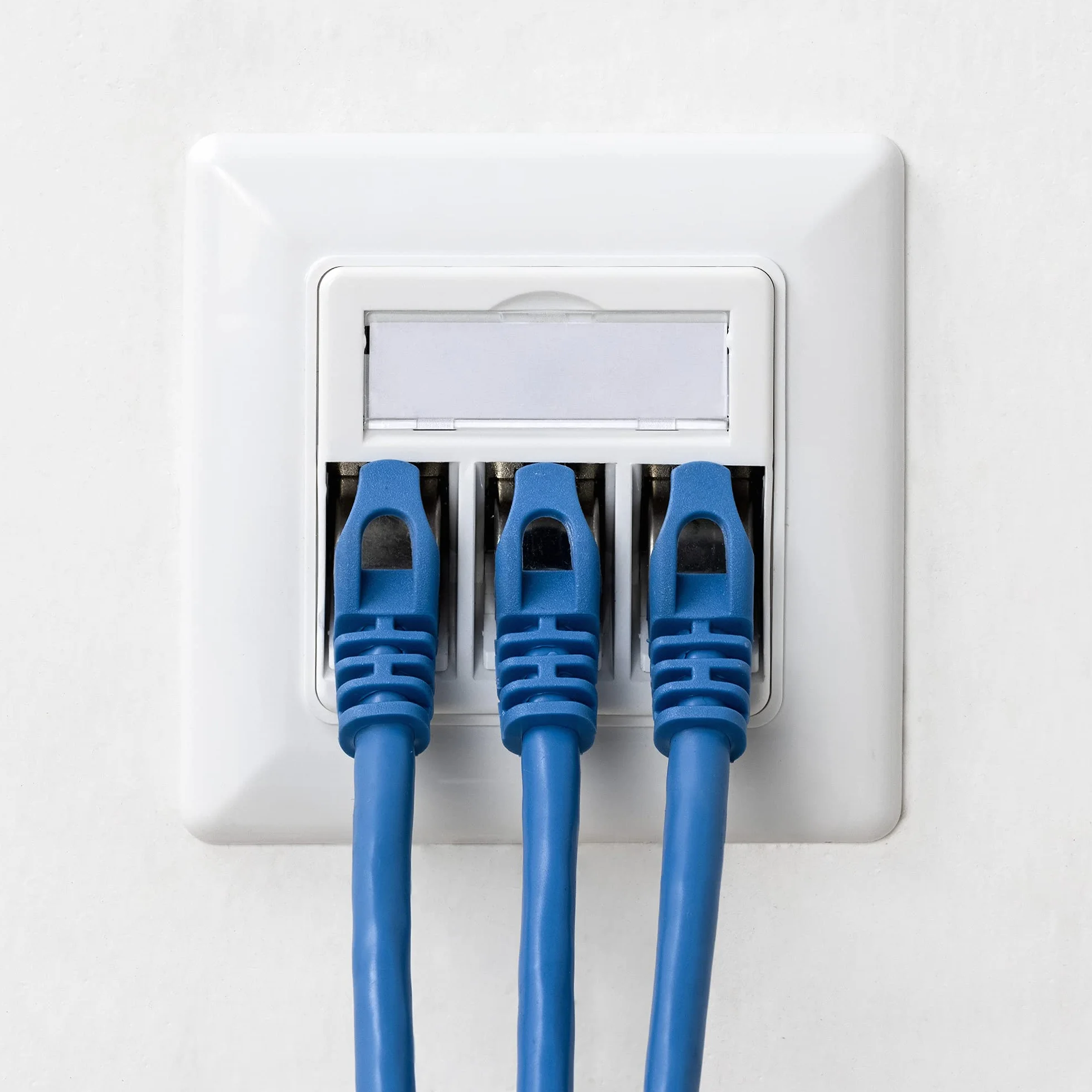 kwmobile 6X Módulo Keystone blindado RJ45 - Conectores con Carcasa metálica para Cables Cat 6A con 2X Aplique de Pared - Montaje sin Herramientas