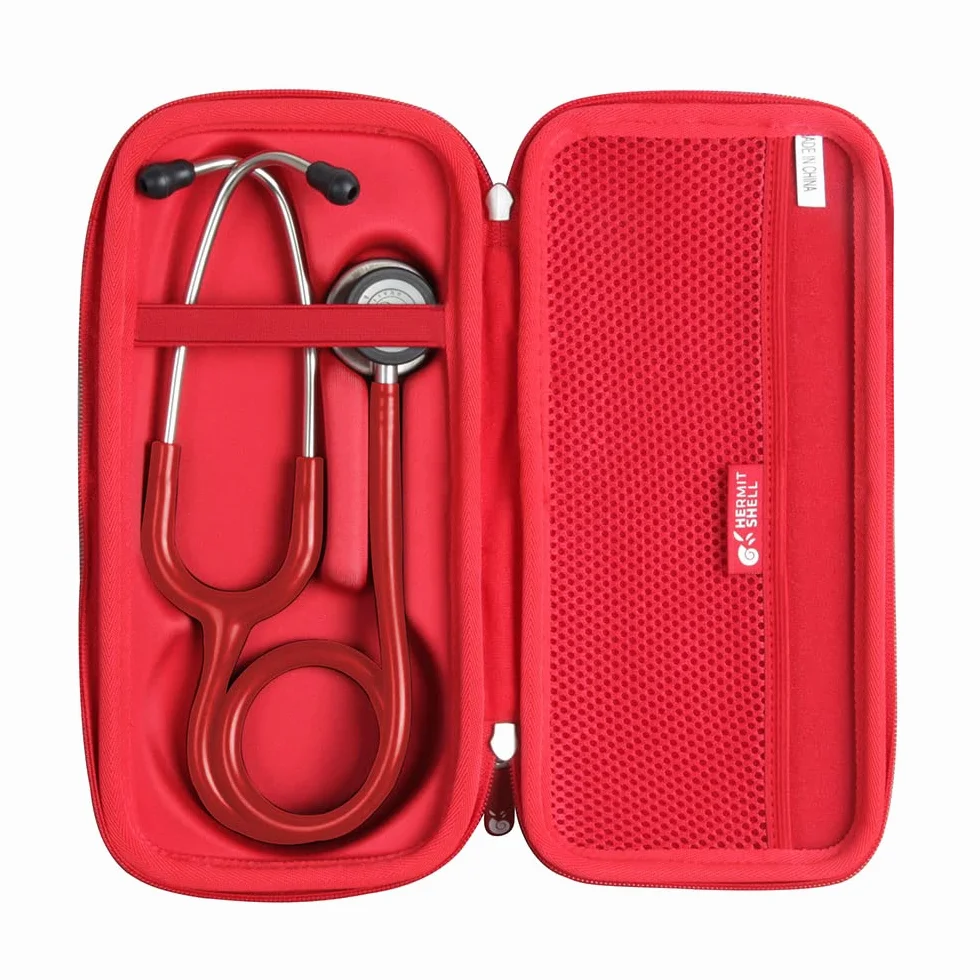 Hermitshell Estuche de viaje para estetoscopio de monitoreo 3M Littmann Classic III (rojo)