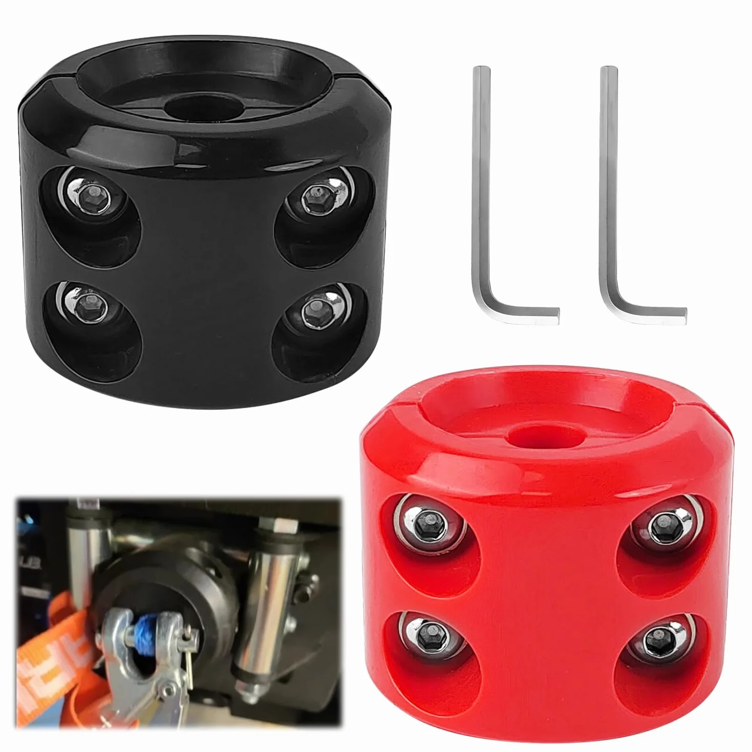 2 Piezas para Accesorios CF Moto dos llaves Allen, Accesorios quad ATV, Tope de Cable de Cabrestante de Goma, Protección de Cuerda, Limitador de Gancho de Cabrestante de Goma (1)