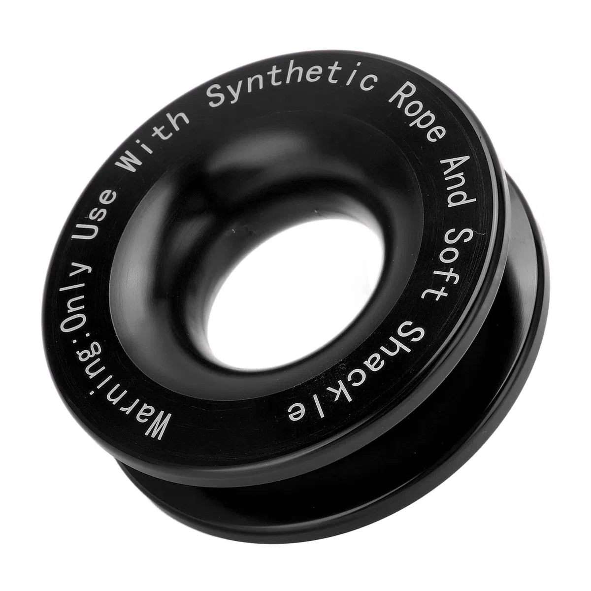 Anillo de Recuperación para Cabrestante, Negro Polea Snatch 41000lbs para Eslinga Blanda de 7/16 y 1/2in, Compatible con Cuerdas de 3/16, 1/4, 3/8in, Anillo de Remolque Resistente para ATV, UTV