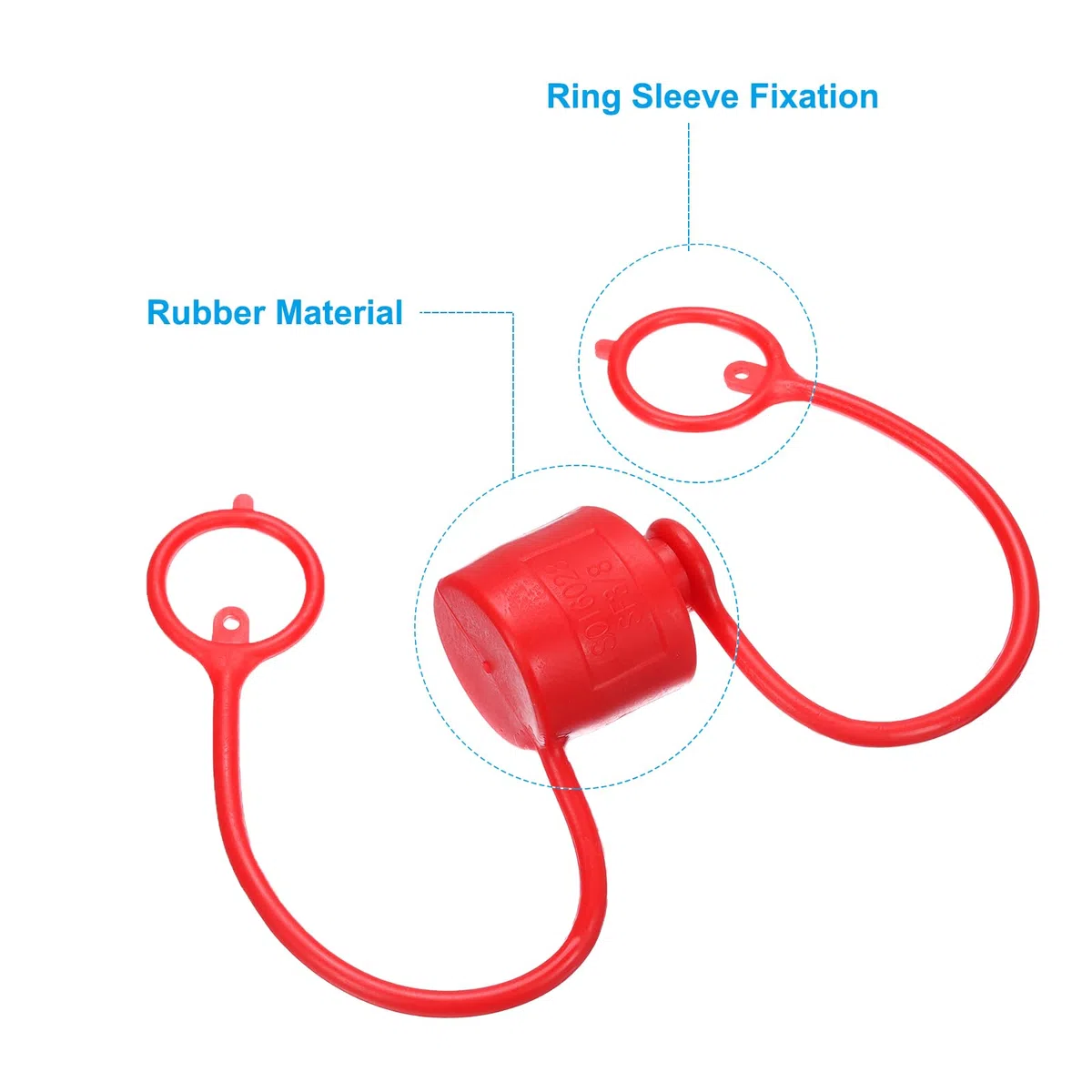 PATIKIL 3/8" ISO 16028 Plana Cara Hidráulico Acoplador Macho Antipolvo Tapa y Hembra Enchufe Cubierta 2 Conjunto Hidráulico Enchufe Cubierta con Retención Anillo Rojo