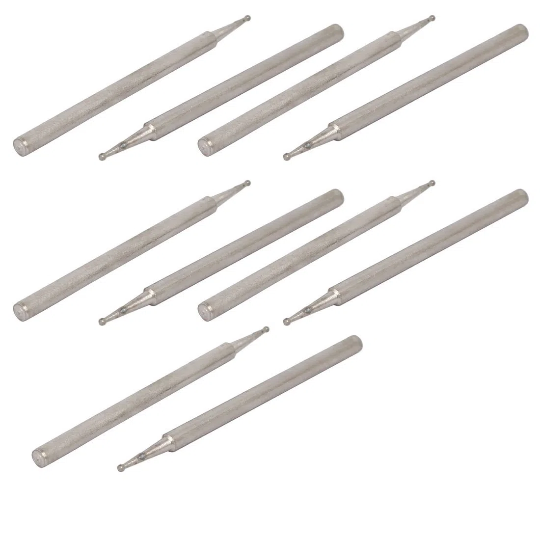 sourcing map Mango de 2,35mm de Diámetro 0,5mm Cabezal de Diamante en Forma de Bola de Molienda Punta Cabezal Montado Bit 10pcs