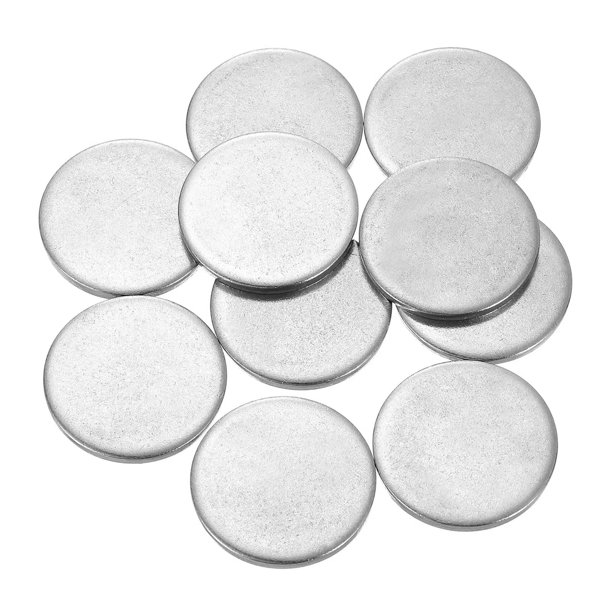 QUARKZMAN 20Pcs Disco de Acero Inoxidable, 1 3/16" (30mm) Diámetro 0.1" (2.5mm) Grosor Placa Redonda Plana de Acero Inoxidable 304 en Blanco para Manualidades, Estampado de Metal y Joyas