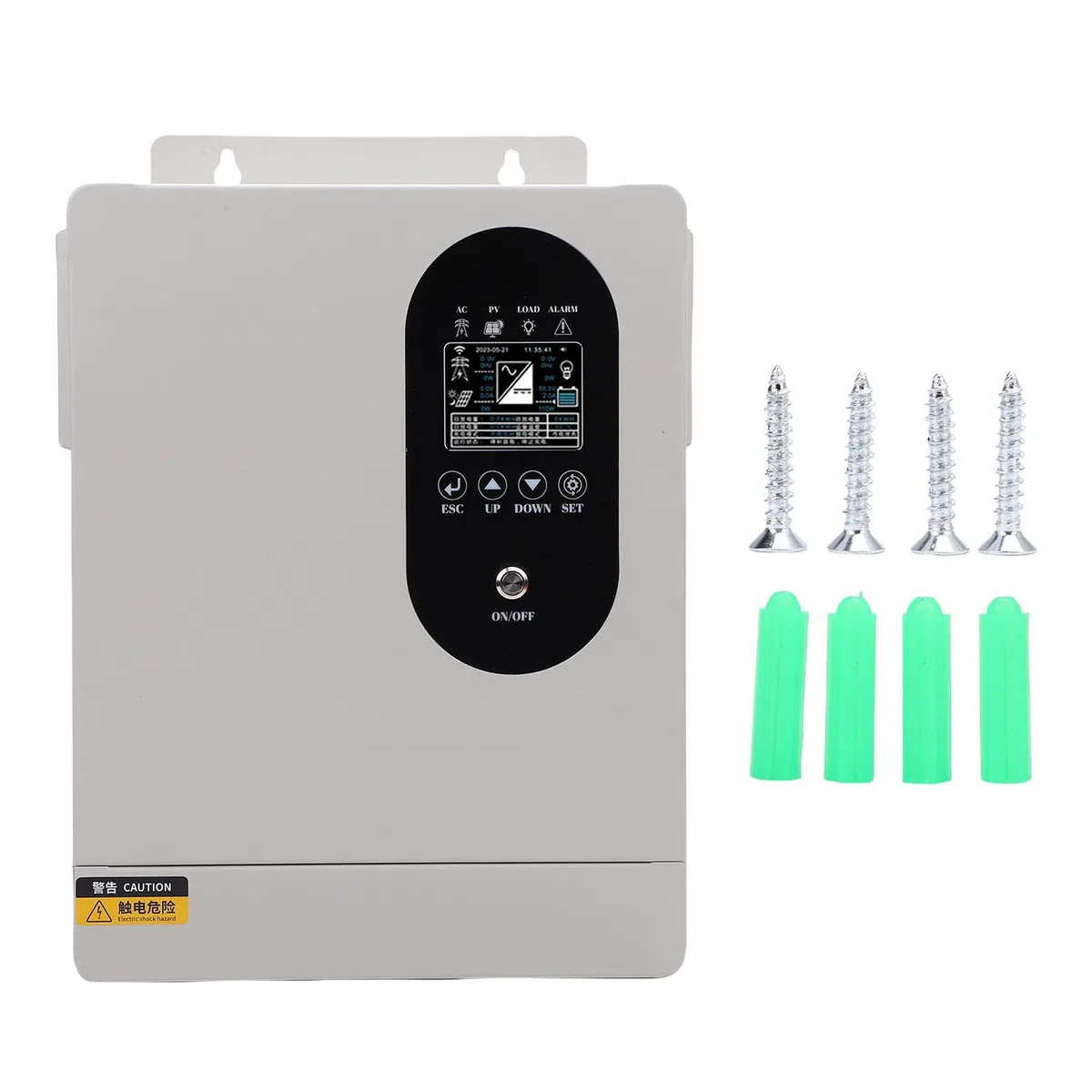 YWBL-WH Inversor Solar de Onda Sinusoidal Pura de 1600 W, Cargador MPPT Híbrido con Controlador de 60 A, Carga Programable Basada en Tiempo, Múltiples Protecciones para Baterías de Litio