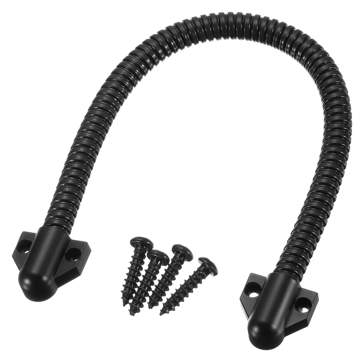 QUARKZMAN 1uds Flexible Puerta Lazo Cable Protección Funda Blindada Puerta Cable Conducto Energía Transferencia Lazo Blindado Cable Protector Manga con Extremos 450mm x 9.5mm