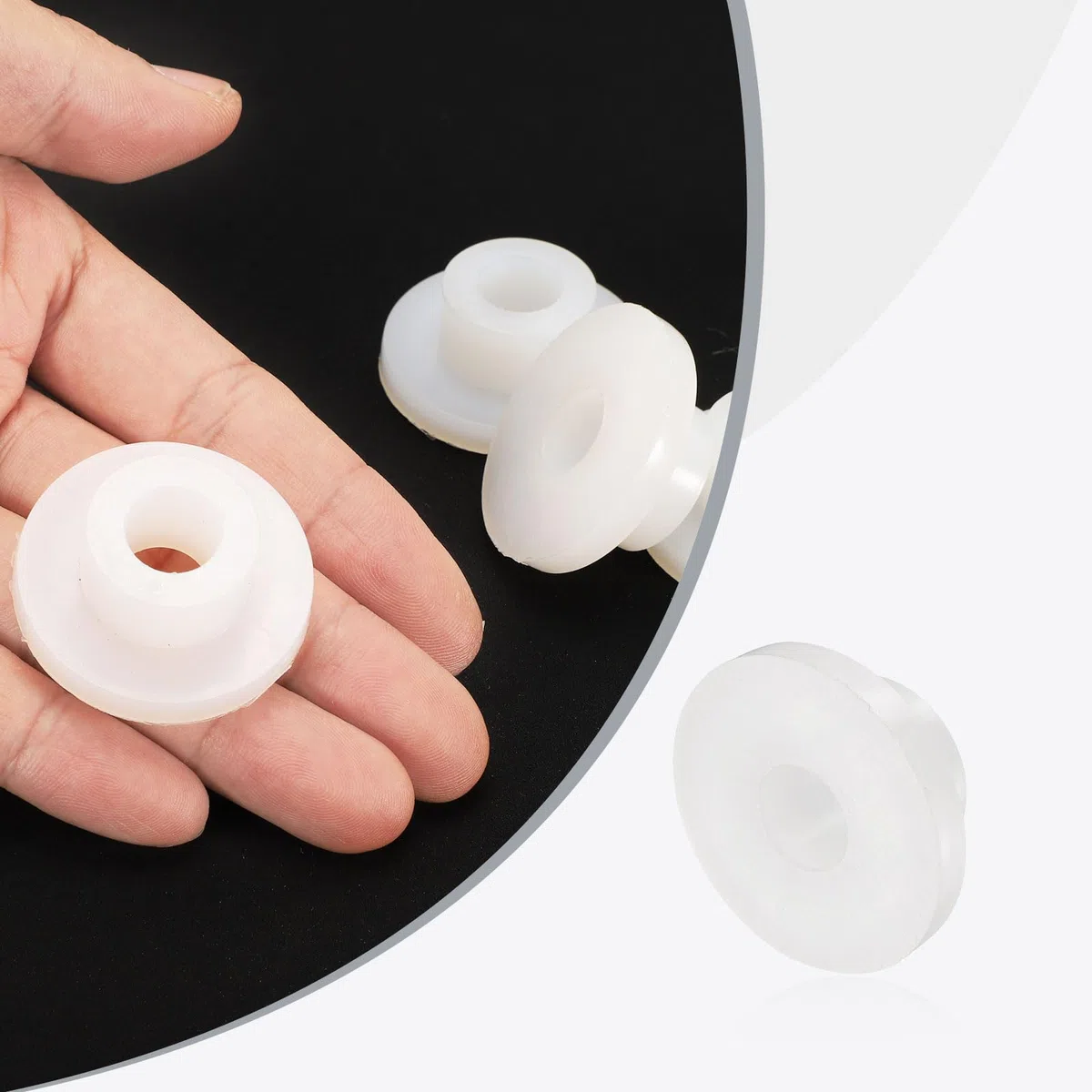 QUARKZMAN 12 Piezas de Bujes de Cojinete, Manga de Cojinetes de Plástico con Bridas de Nailon ID 12.2mm x OD 21.8mm x Longitud 16mm, Casquillos de Brida Blanco