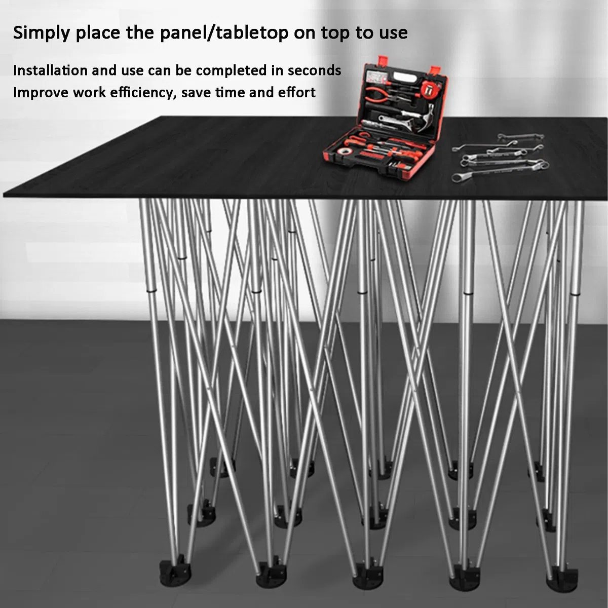 Mesa De Trabajo Retráctil Plegable, Banco De Trabajo Plegable De Servicio Pesado para Corte De Construcción De Carpintería, Portátil Multifuncional Mesa De Construcción(6 Legs)