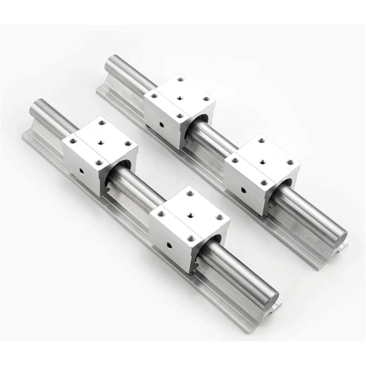 Bloque deslizante de rodamiento bolas movimiento lineal aluminio, 4 piezas SBR10UU tipo abierto identificación 10 mm for posición del eje riel guía SBR10