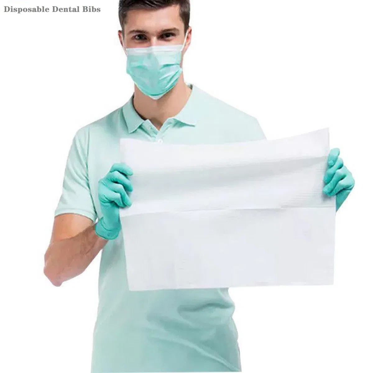 125 baberos dentales desechables para paciente dentista, babero impermeable de 3 capas para salón de uñas, suministros de mantel de tatuaje, clínica dental y alimentación, 13 x 18 pulgadas (blanco)
