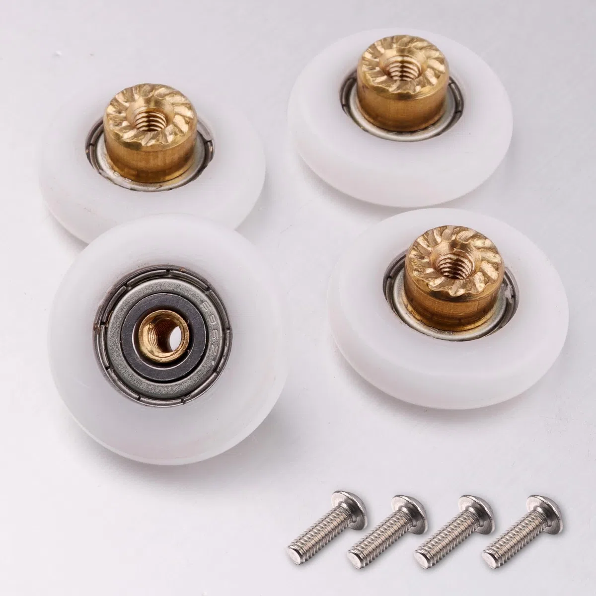 Atoplee 4 ruedas de repuesto para puerta de ducha, para puerta de cristal de baño, corredera de ducha (diámetro del rodillo: 19 mm)