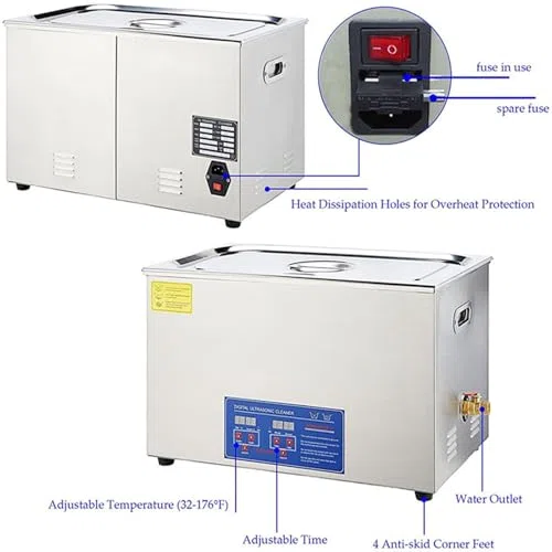 Máquina de limpieza ultrasónica, limpiador ultrasónico de discos de vinilo, sistema de doble cara con rotación automática y temporizador para restauración profesional.