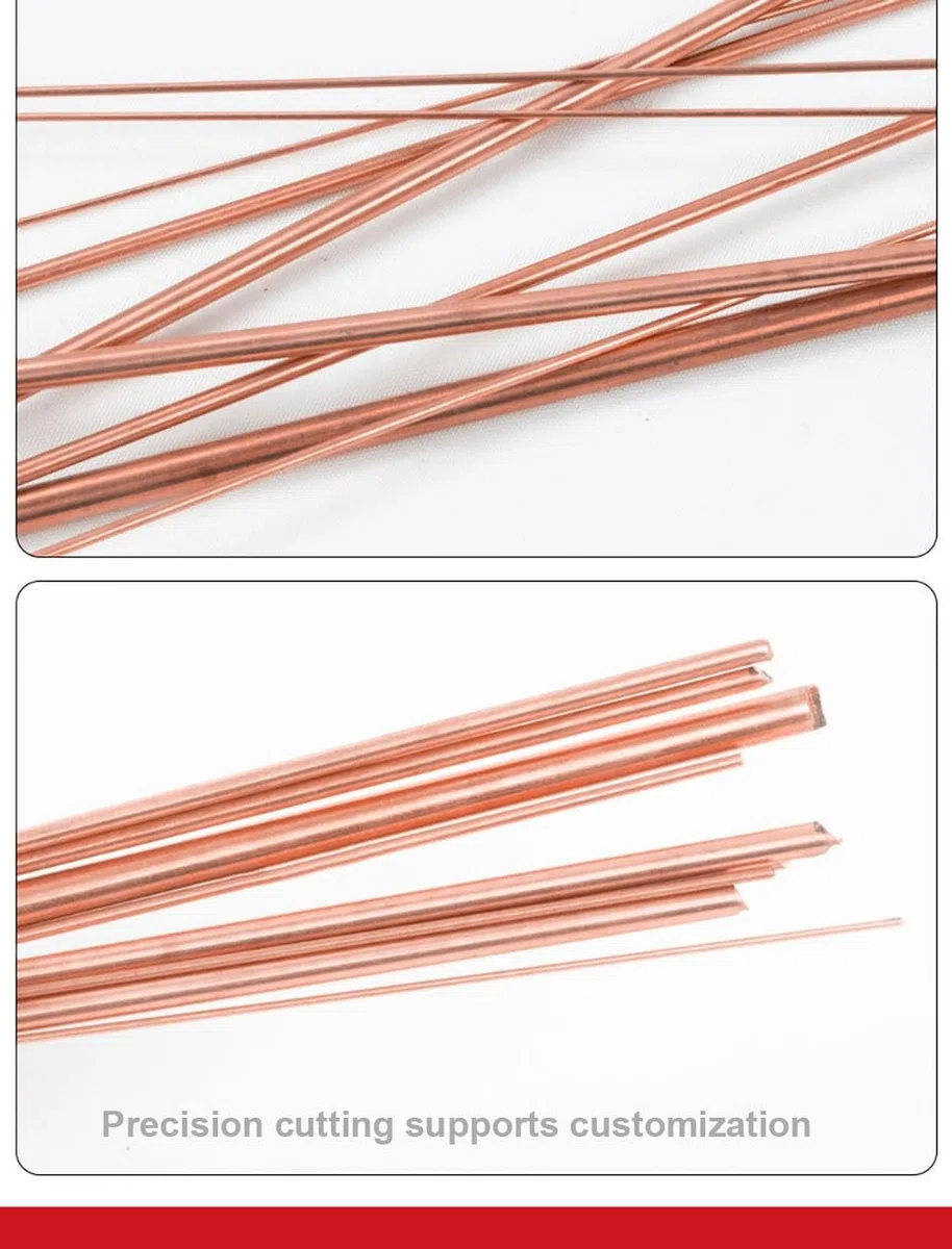 5 varillas redondas de cobre (0,8 mm, 0,9 mm, 1 mm, 1,1 mm, 1,5 mm, 1,8 mm, 2 mm y 18 mm de diámetro, longitud de 500 mm). Artesanía(2x500mm)