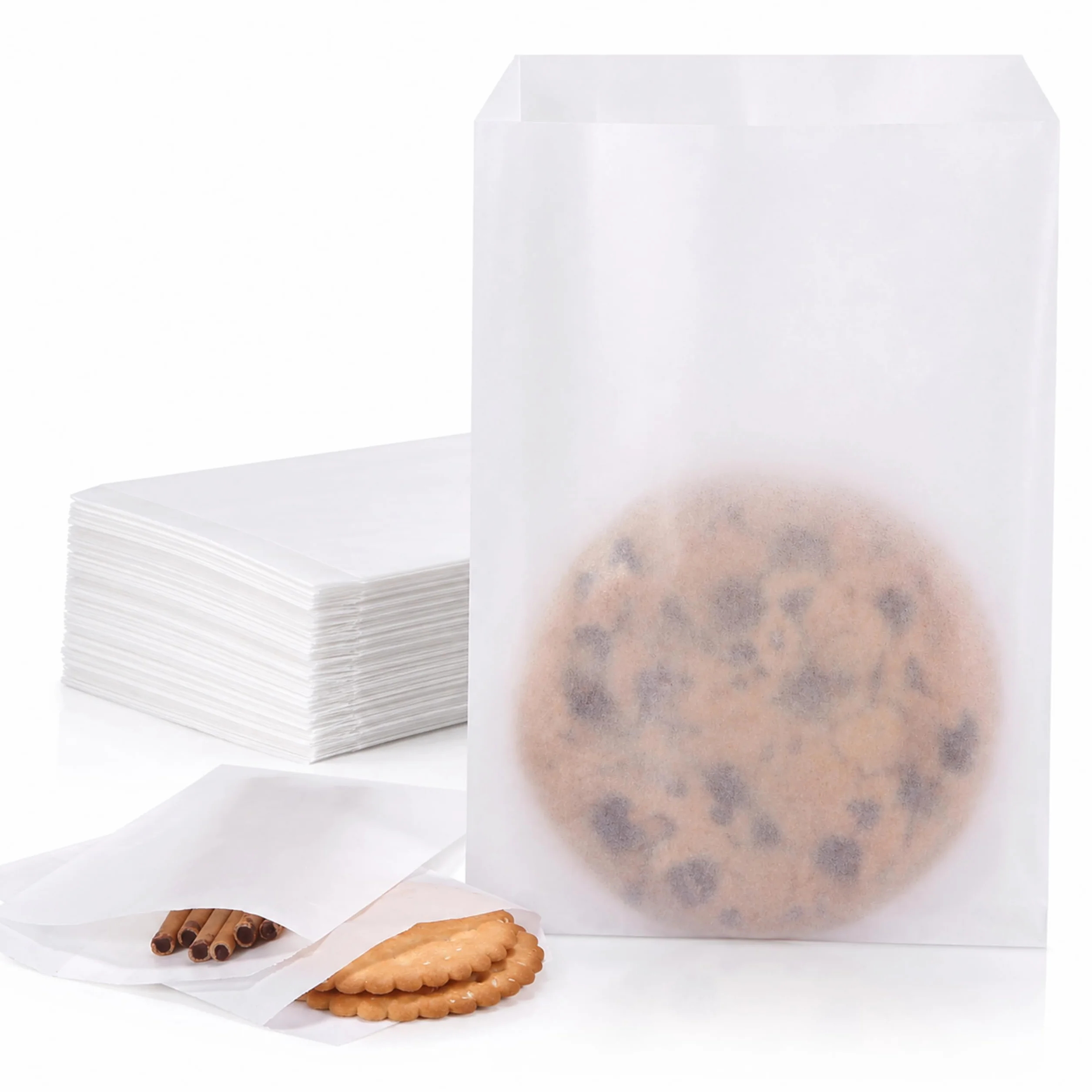 Quotidian Blancas Plano Mediano Wax Bolsas Papel Glassine 4" x 6" (10 x 15,2cm) Paquete de 100 - Buffet Craft Supplies Negocios Recuerdos Petals Semillas