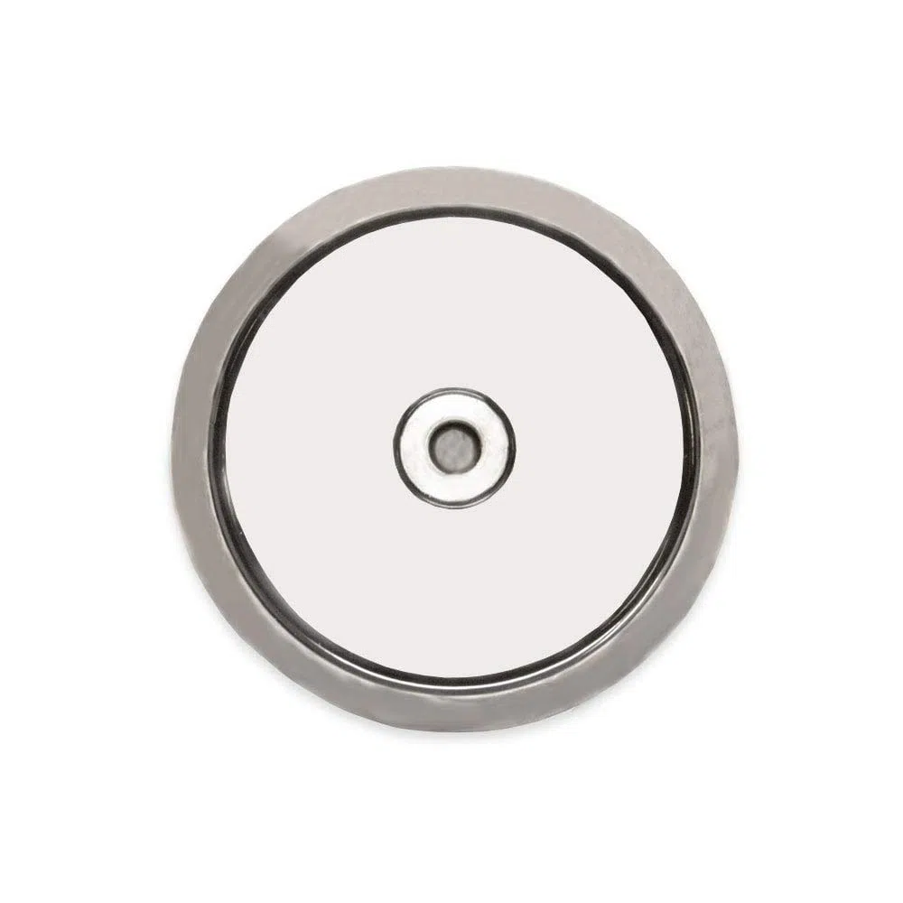 N42 Magnet de Bote de Neodimio Con Cebolio M12 Para Pesca Por Imán, Recuperación Y Caza de Tesoros - 116mm de Diámetro x 20mm - 400kg - Paquete de 1