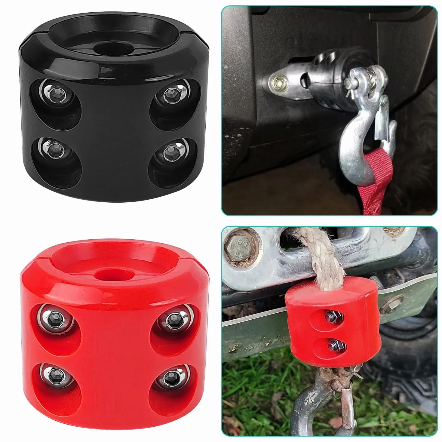 2 Piezas para Accesorios CF Moto dos llaves Allen, Accesorios quad ATV, Tope de Cable de Cabrestante de Goma, Protección de Cuerda, Limitador de Gancho de Cabrestante de Goma (1)