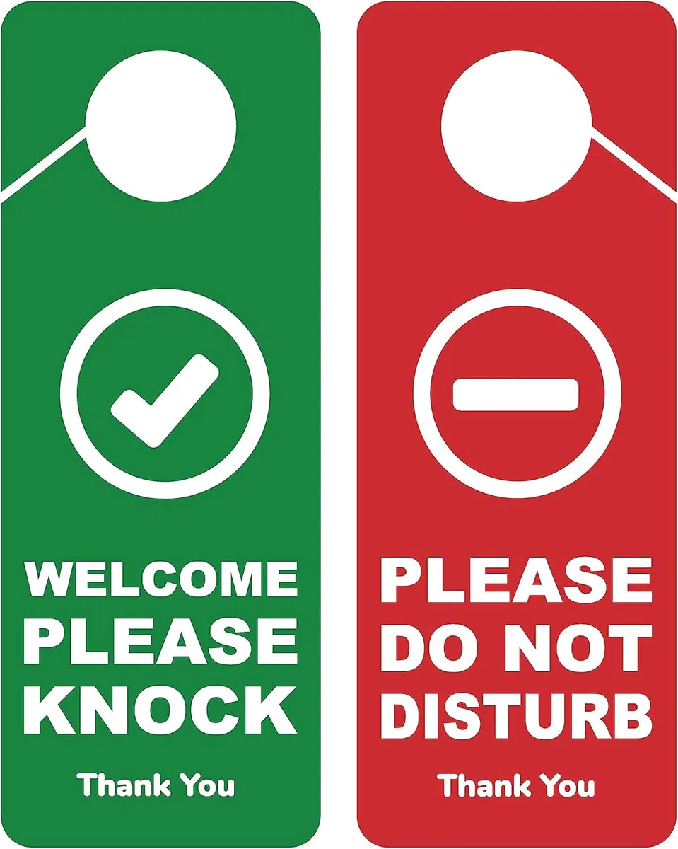 CLEVER SIGNS Lote de 2 panneaux de porte? Do Not Disturb ?, doble cara, idéal pour une utilisation dans n'importe quel endroit comme les bureaux, les cliniques, les cabinets d'avocat