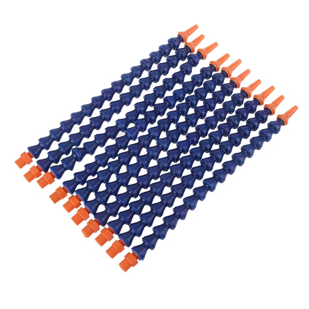 10 boquillas redondas de 1/4 PT, manguera flexible de refrigerante de aceite, color azul y naranja
