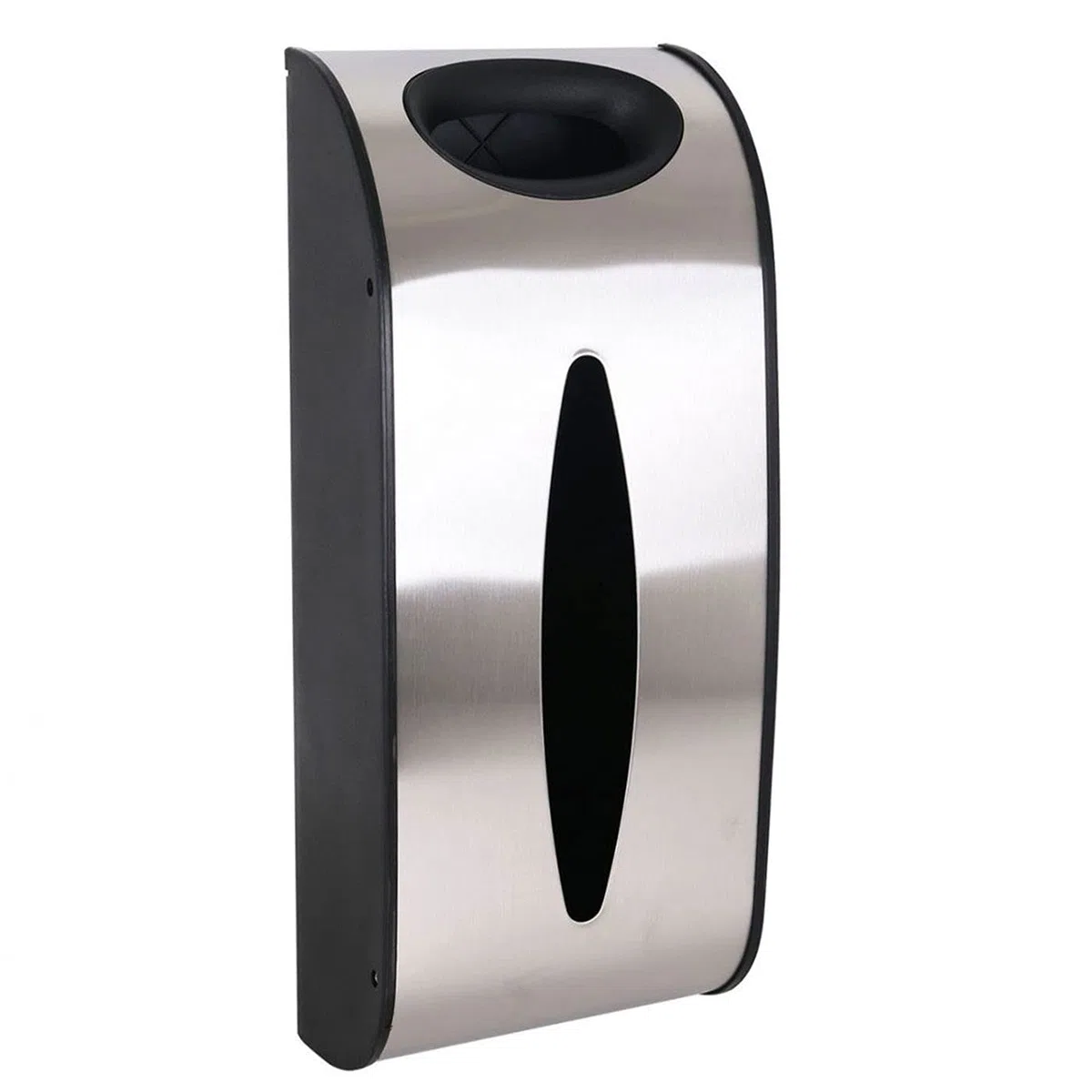 Dispensador de Bolsas de 39.3 x 16,5 x 9 cm con Apartado para Guantes con Soporte para Pared. Surtidor de Pared para Sacos de plástico de Acero válido para hogar o Trabajo.