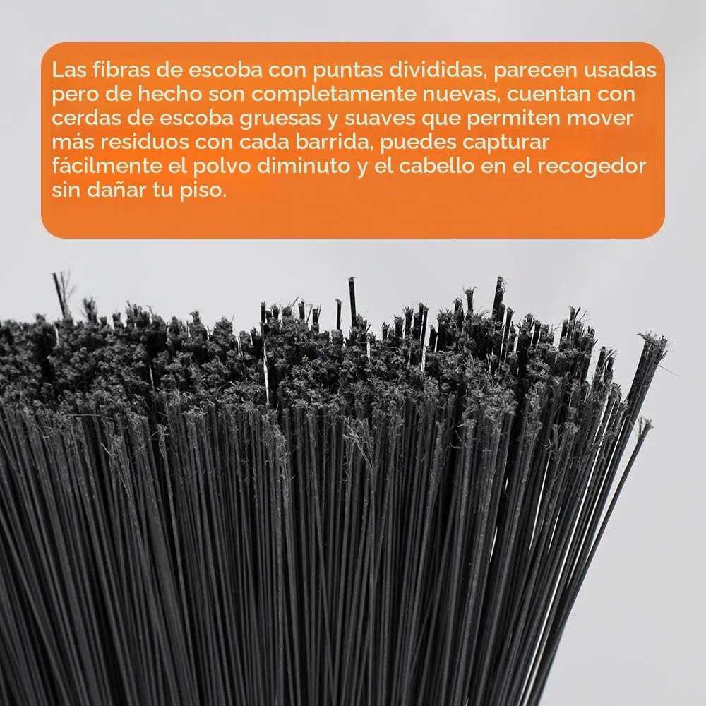 TreeLen Escoba Resistente, Escoba Angular de Mango Largo de 14.5 Pulgadas de Ancho para garajes, Patios, aceras, Cubiertas y Superficies al Aire Libre, hogar, Cocina, habitación,