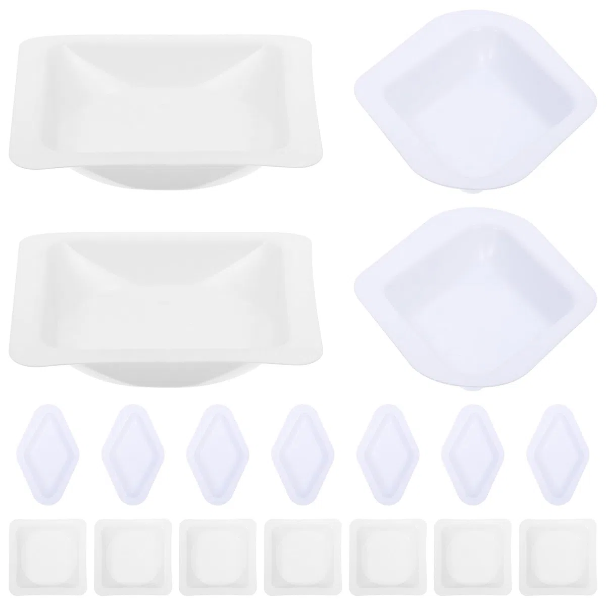 Healvian 100 Platos de Pesaje de Plástico Livianos y Portátiles con Bordes Biselados para Uso en Laboratorio