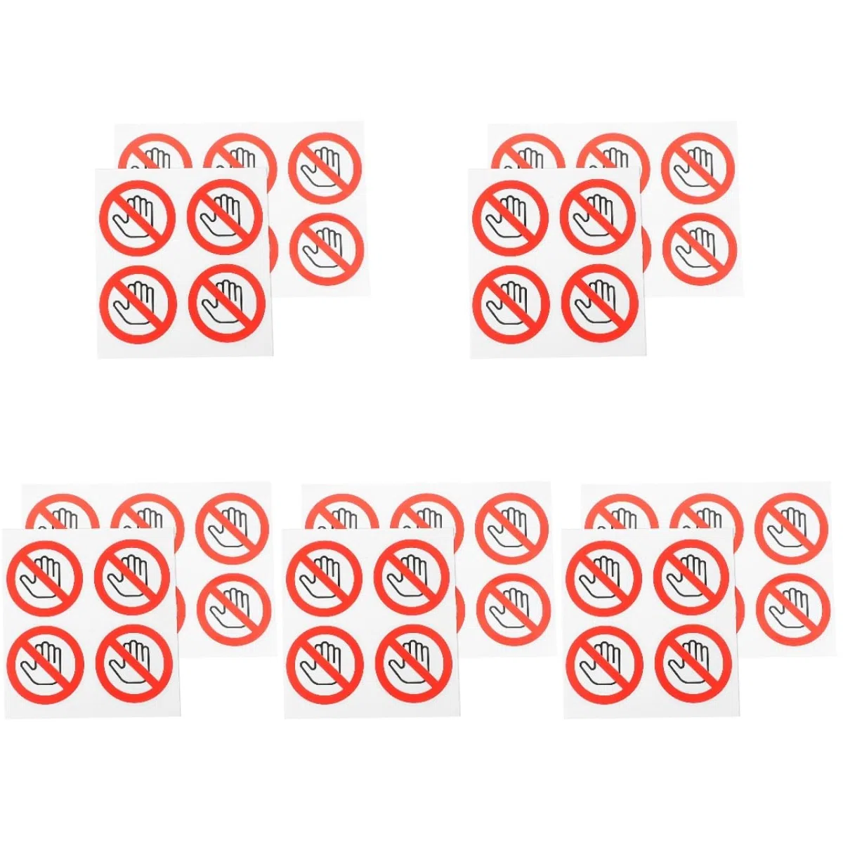 Homfou – Lote de 50 pegatinas autoadhesivas para no tocar 1 pulgada etiquetas de seguridad adhesivas para almacén industria, advertencia visible, superficie lisa