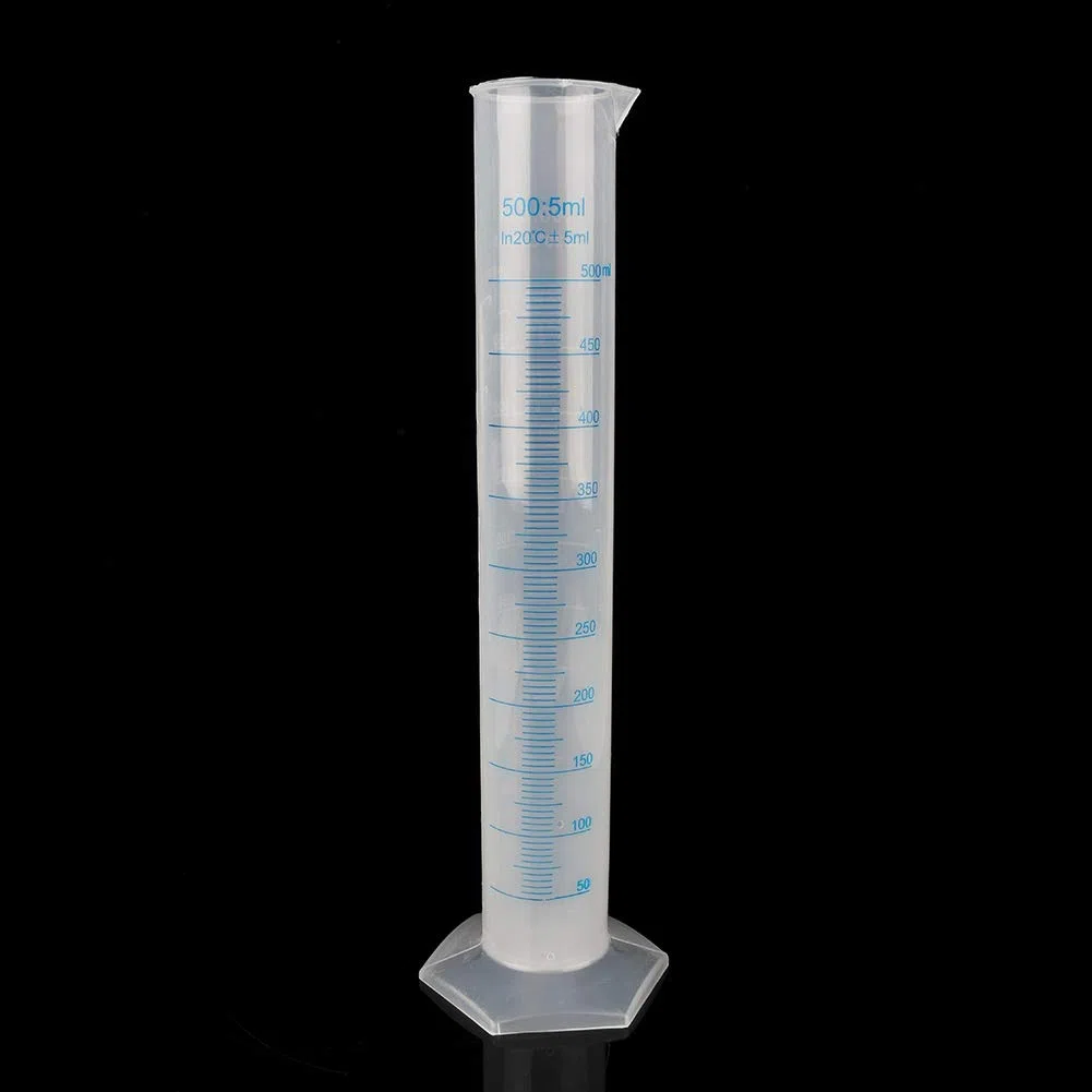 Probeta Graduada de Plástico,Cilindro Graduado de Plástico,500 ml Cilindros de Medición con Base,para Bricolaje y Laboratorios Científicos